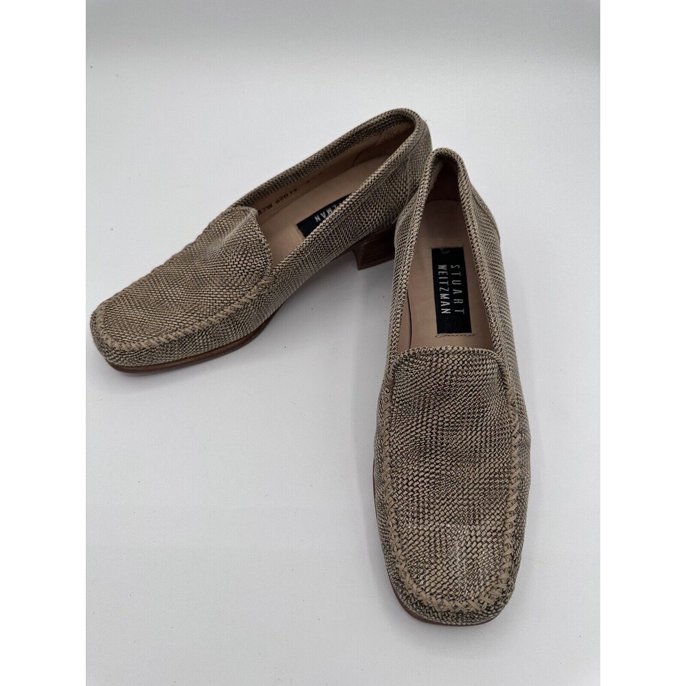 Stuart Weitzman Chunky Block Heel Tan Loafers 6.5… - image 3